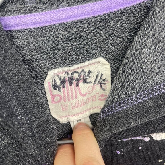 VTG Y2K Billabong Billy Girls Hoodie Zip Up Girl Sz M Skater Grunge Grey Surf - Picture 7 of 14